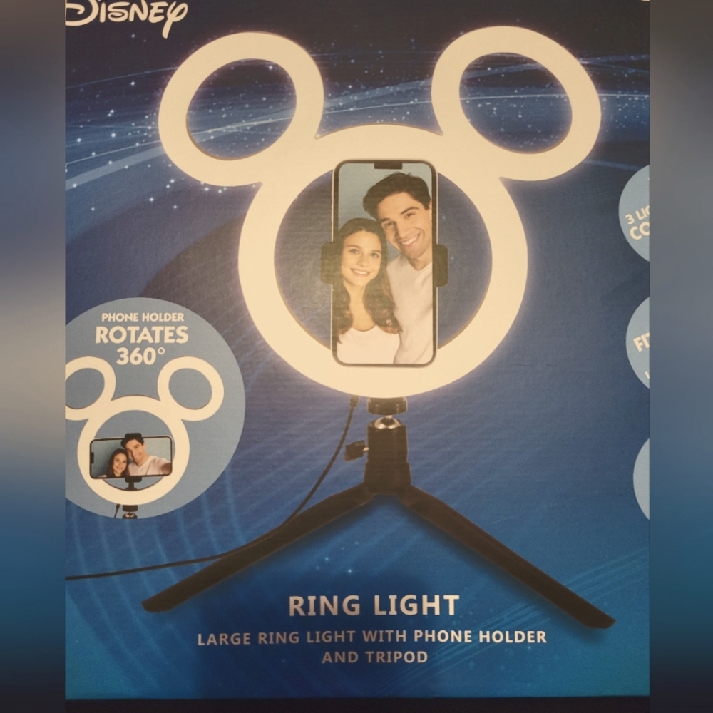 Disney Mickey mouse ring light with stand and phone holder